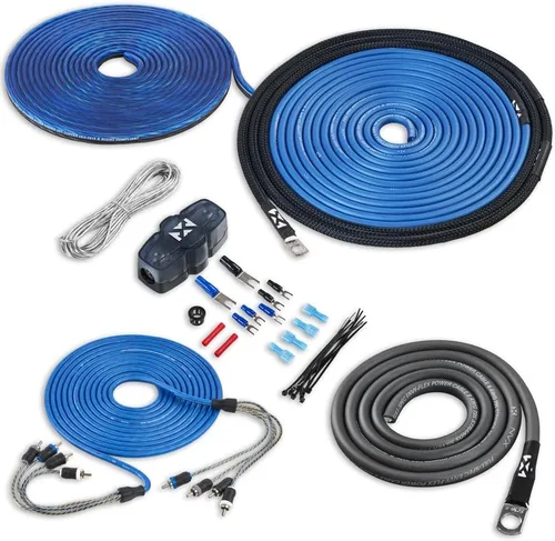 Vista 9 de NVX Kit de cableado de amplificador dual 1/0 calibre 1/0 AWG 100% OFC sin cable RCA - XAPK1D