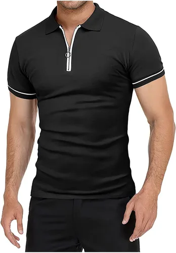 Vista 4 de Golf Shirts for Men 2023 Casual Cotton Short Sleeve Polo Tshirt Summer Slim Fit Muscle Fitness Sport Shirts Work