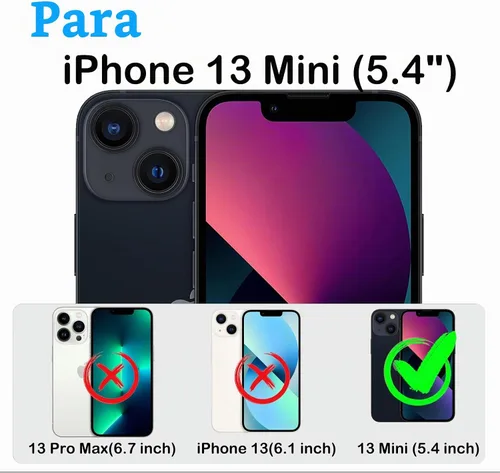 Vista 7 de KECAI Funda para iPhone 13 Mini con Protector de Pantalla Integrado, Funda con Clip para Cinturón, Resistente de Servicio Pesado a Prueba de Golpes