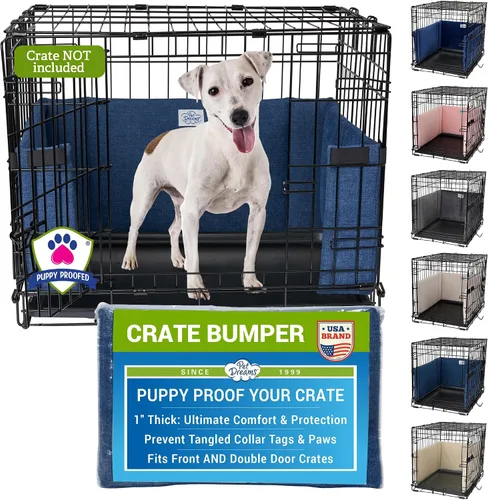 Vista 15 de Pet Dreams Parachoques para jaulas para perros, cómodo forro y protector de cola de perro para jaula interior, se adapta a jaulas iCrate de 18, 24