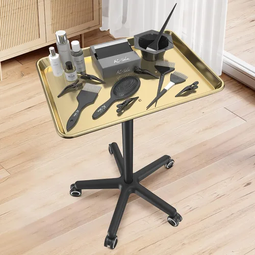 Vista 7 de Bandeja de salón para peluquería, carrito de salón para estilista de peluquería, carrito con ruedas, bandeja rodante de salón, estaciones de salón