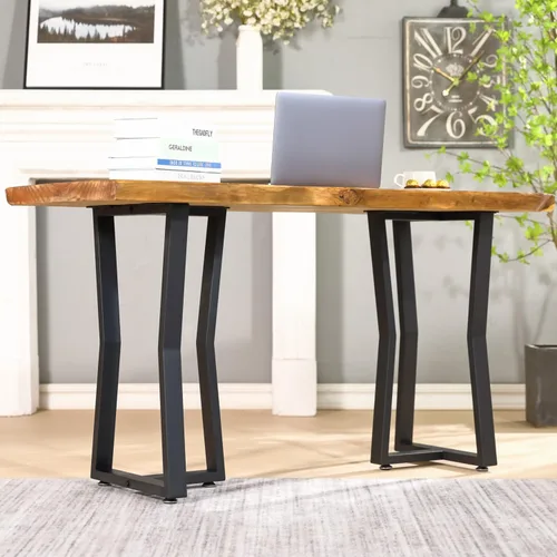 Vista 6 de Juego de 2 patas de escritorio de metal, patas de mesa en forma de T resistentes de 28 pulgadas de alto x 16 pulgadas de ancho, patas de metal