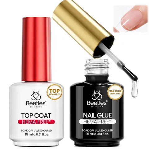 Vista 8 de Beetles - Kit de uñas de gel, 288 puntas de uñas medianas de almendra