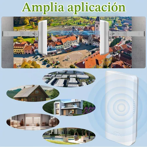 Vista 4 de Puente inalámbrico, puente WiFi, extensor WiFi, Prubovi 5.8G CPE al aire libre acceso punto a punto de largo alcance con antena de alta ganancia