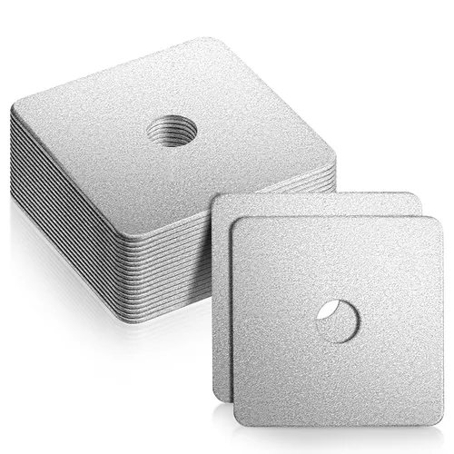 Vista 10 de Yaocom 1 pieza de arandelas cuadradas de 5/8 pulgadas (diámetro interior) x 1/8 x 3 x 3 pulgadas, junta de acero galvanizado resistente, arandelas