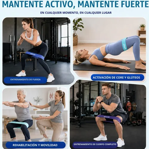 Vista 4 de WIKDAY Bandas de Resistencia para Hacer Ejercicio Bandas de Bucle de Ejercicio Conjunto de Bandas de Entrenamiento para Hombres y Mujeres Azul