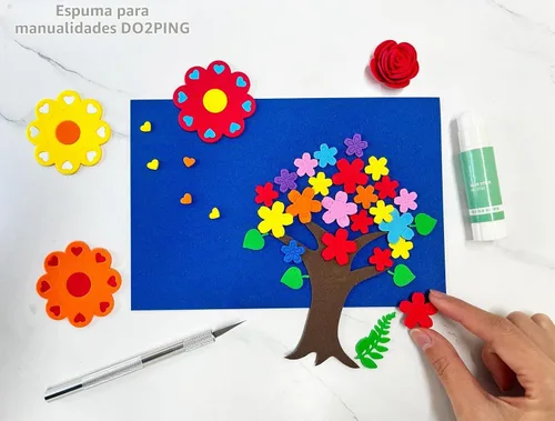 Vista 3 de Do²ping Hojas de espuma rosa para manualidades, 8.5 x 5.5 pulgadas, papel de espuma EVA para manualidades, proyectos, aula, tarjetas de San