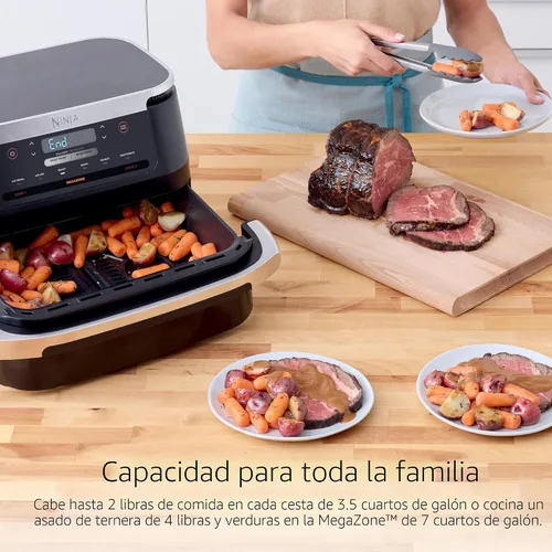 Vista 6 de Ninja Foodi - Freidora de aire, 7 Qt MegaZone, 6 en 1, negro, DZ071 7QT NEGRO