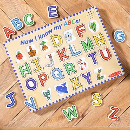 Vista 10 de Melissa & Doug Rompecabezas de madera con sonido del alfabeto - Rompecabezas de madera con efectos de sonido (26 piezas) - Certificado FSC