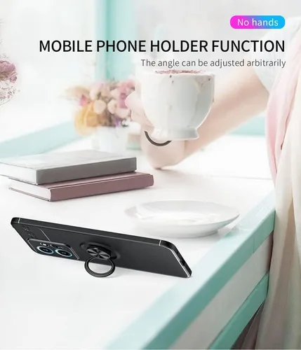 Vista 7 de Funda Para Xiaomi Redmi Note 12 4G (6.67"), Con [ 1 x Protector De Cristal De Pantalla], KJYF Soporte De Anillo Giratorio De 360 ° Cubierta