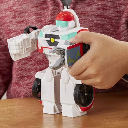 Vista 4 de Transformers Playskool Heroes Rescue Bots Academy Medix The Doc-Bot juguete transformable de robot, figura de acción de colección de 6 pulgadas