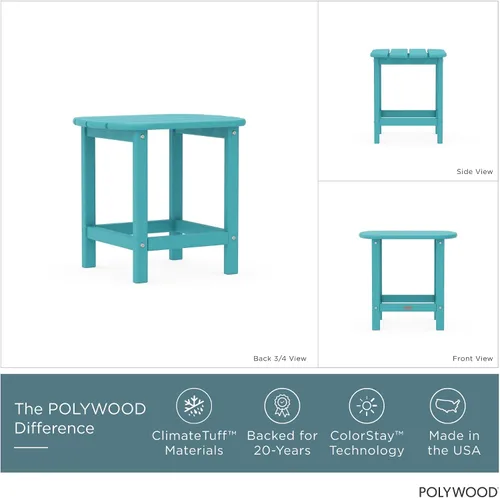 Vista 3 de POLYWOOD SBT18AR South Beach - Mesa auxiliar para exteriores de 18 pulgadas, Aruba