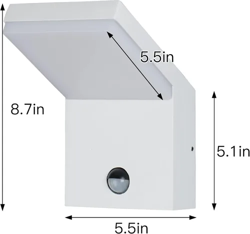 Vista 8 de Accesorios de luz al aire libre con sensor de movimiento, montaje en pared, aplique de pared exterior, luz de porche, luces de garaje, luces