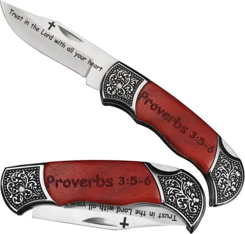 Vista 14 de Grabado Sea Fuerte y Valiente - JOSHUA 1:9 Regalos Católicos Cristianos Versículo Bíblico Herramienta Utilitaria, Escritura Bautizo Religioso