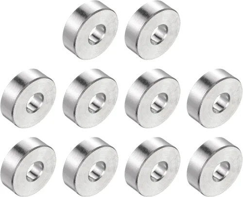 Vista 125 de uxcell 10 piezas de espaciador de acero inoxidable de 3/8" de diámetro interno x 3/4" de diámetro exterior x 1" de longitud, espaciador de rosca