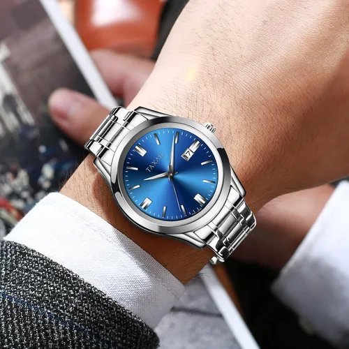 Vista 6 de Mens Silver Watch Luxury Minimalist Dress Watch Classic Waterproof Watches for Men Analog Quartz Stainless Steel Men's Wrist Watches with Date