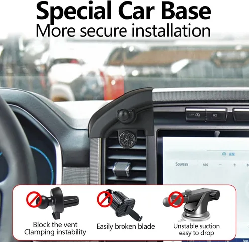 Vista 2 de Soporte de teléfono de coche para Ford F-150 F150 Mobile Phone Mount Truck 2021 2022 2023 2024 2025 【No compatible con King Ranch 2024-2025, Raptor】