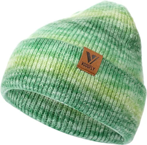 Vista 27 de Vgogfly Gorro de invierno para hombre, gorro de punto holgado con forro cálido para hombre, gorro de invierno con rayas para mujer Negro