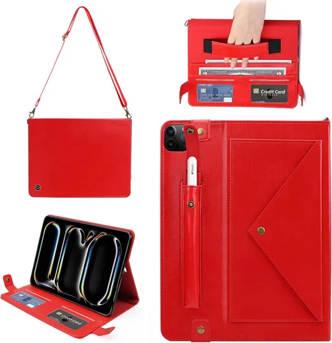 Vista 36 de Funda tipo bolso para iPad mini de 5ª/4ª/3ª/2ª/1ª generación de 7.9 pulgadas, Techcircle funda ligera tipo folio con soporte bandolera con billetera