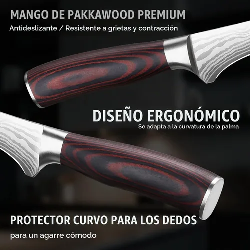 Vista 4 de DiiHAUZZ Cuchillo de filete de 7 pulgadas, cuchillo afilado para deshuesar