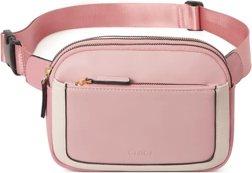 Vista 9 de CLUCI Riñonera para Mujer, Mini Bolsa Cruzada de Cintura Everywhere con Correa Ajustable, Riñonera de Cuero Vegano para Mujer