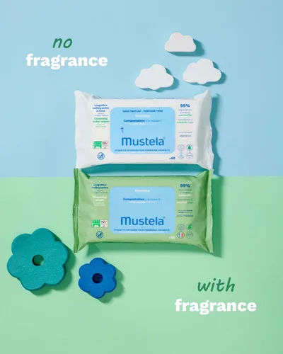 Vista 6 de Mustela Baby Home Toallitas limpiadoras compostables – Para la cara, el cuerpo y el área del pañal – 99% de ingredientes de origen natural y fibras