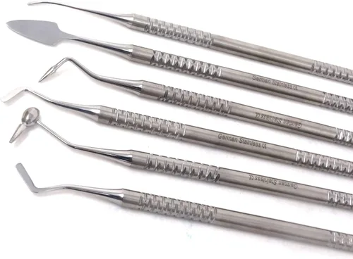 Vista 3 de Instrumento compuesto Dental Set de 6 piezas de llenado de plástico restaurador preparación talladores contorno tapón bola bruñidor cavidad diente