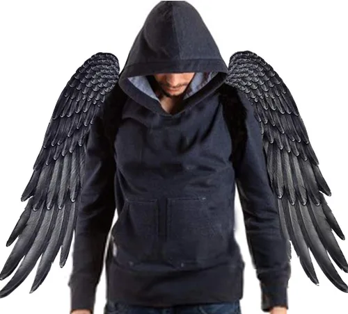 Vista 2 de Alodidae Disfraz de alas de ángel 3D con correas elásticas para fiesta de Halloween, Mardi Gras, accesorio de cosplay