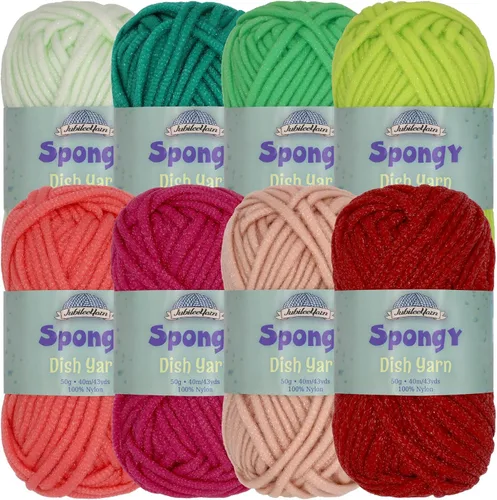 Vista 22 de JubileeYarn Hilo esponjoso para platos - 50 g/madeja de nylon grueso - paño de cocina - negro - 4 madejas