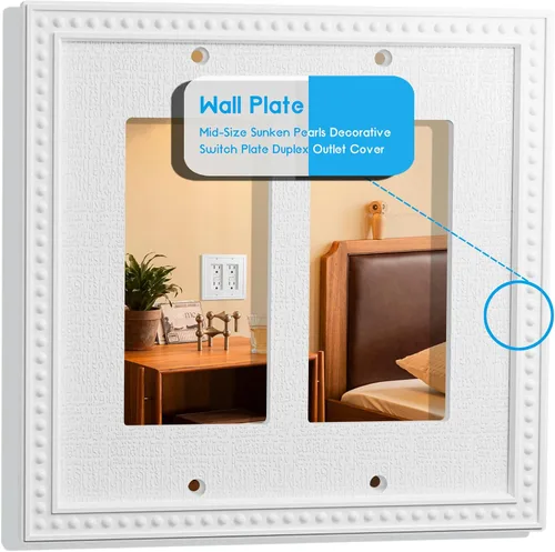 Vista 2 de Cubiertas de interruptor de luz para placa de pared, cubiertas de salida de tamaño mediano, cubiertas decorativas para placa de interruptor GFCI