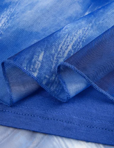 Vista 3 de SeSe Code Vestido de malla elástica con volantes y manga 34 para mujer, vestidos de invitadas de boda