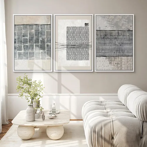 Vista 81 de SIGNWIN Lienzo enmarcado para pared, juego de arte neutro de bosque brumoso, ilustraciones en tono tierra, arte moderno, decorativo, bohemio