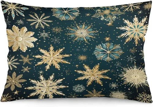 Vista 28 de Protector de almohada de árboles de pino de Navidad rojo y verde de 12 x 20 pulgadas, funda de cojín de vacaciones de invierno, funda de almohada