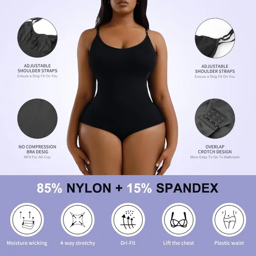 Vista 5 de Body para mujer Tanga esculpida sin costuras, moldeadora de cuerpo, faja moldeadora para mujer, control de abdomen, tanga