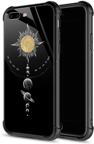 Vista 18 de ZHEGAILIAN Funda compatible con iPhone 7P/8P, AK 47, carcasa de munición para ametralladora AK 47, parte trasera de vidrio templado + funda