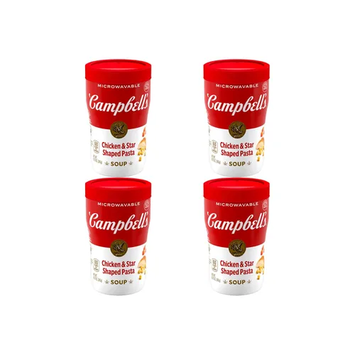 Vista 7 de Campbell's Sopa para sorber, sopa de pollo con pasta en forma de estrella, taza para microondas de 10.75 oz