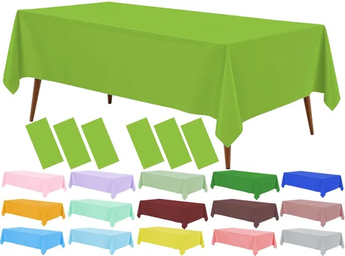 Vista 21 de Mantel de plástico crema, paquete de 2 manteles desechables color blanco hueso, mantel de 54 x 108 pulgadas para mesa rectangular, manteles