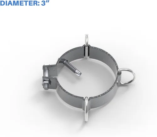 Vista 2 de E&K Sunrise - Abrazadera de anillo en D de 3 pulgadas de diámetro para toldo, accesorios de poste de vela, postes de soporte de toldo