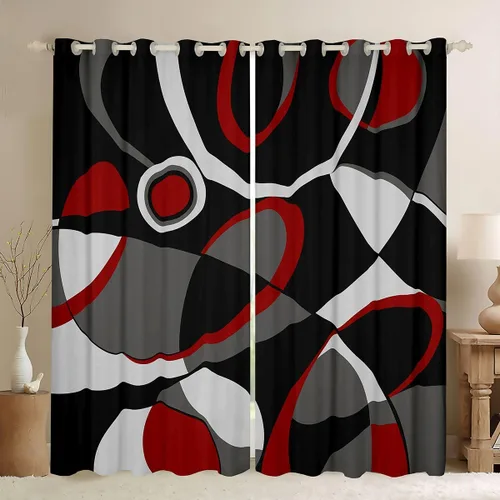 Vista 35 de Feelyou Cortinas de videojuegos negro y gris para niños, dormitorio, música, audífonos, notas, cortinas de ventana, para niños, adolescentes