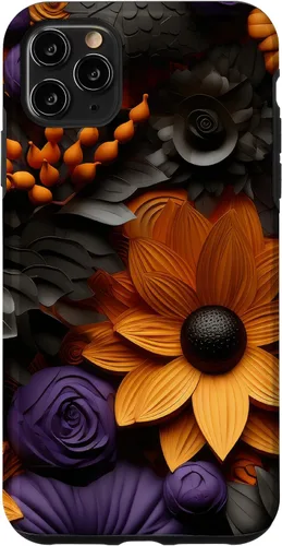 Vista 13 de iPhone 16 Halloween Flores Otoño Calabazas Caso