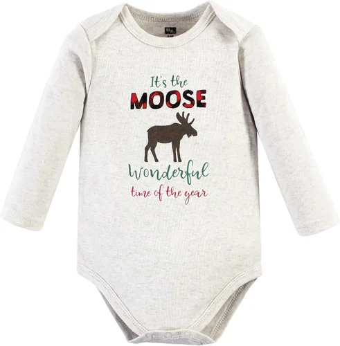 Vista 28 de Hudson Baby Body unisex de algodón de manga larga para bebé, leopardo rosa rojo