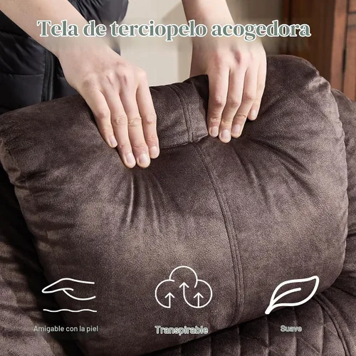 Vista 10 de AHMED Silla reclinable giratoria eléctrica con masaje y calor para adultos Terciopelo.
