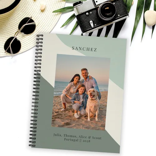 Vista 3 de Custom Photo Emerald Notebook / 8.5" x 11" Cool Tone Journal / 120 Pages/Several Paper Designs/Durable Gloss Laminated Softcover/Black Wire-o Spiral