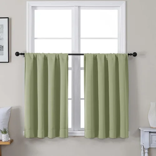 Vista 148 de Gwine Cortinas opacas para dormitorio, 54 pulgadas de largo, paneles de cortina de ventana con aislamiento térmico y reducción de ruido, cortinas