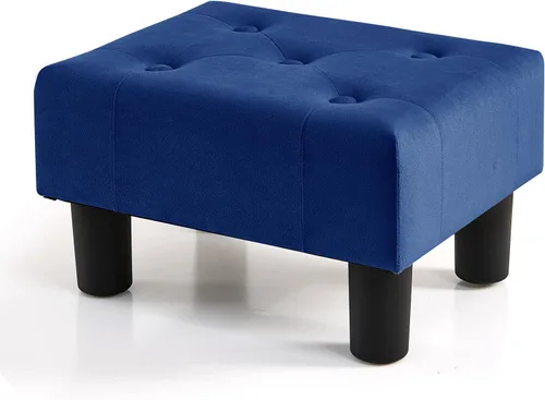 Vista 22 de BRIAN & DANY Taburete pequeño para pies, taburetes de lino con patas, reposapiés pequeño estable para sala de estar, beige