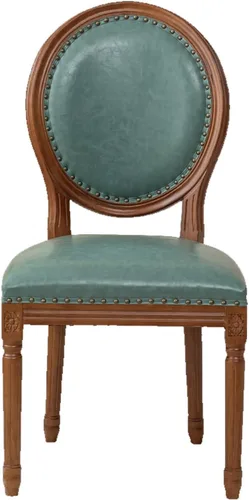 Vista 24 de Juego de sillas de comedor de madera 1/2/4, sillas de cocina tapizadas con asiento de cuero, silla de comedor rústica, silla lateral sin brazos