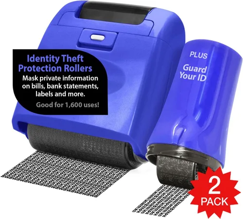 Vista 10 de Kit de sellos de seguridad de rodillo ancho para prevención de robo de identidad, color verde