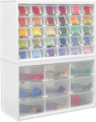 Vista 6 de ArtBin 6830 gabinetes de almacenamiento en cajones – Armario de almacenamiento para montaje en pared con 30 cajones, organizador de arte