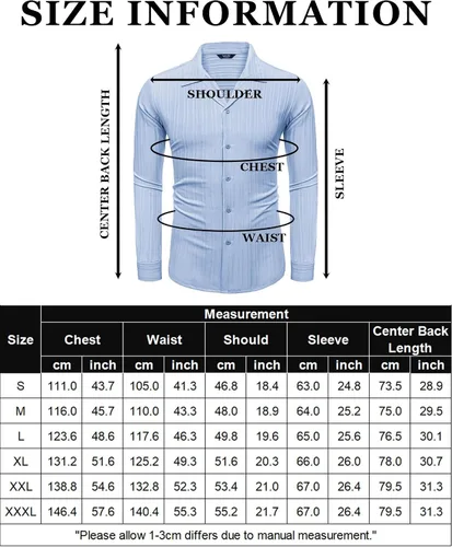 Vista 6 de COOFANDY Camisas casuales de manga larga con botones para hombre, camisa de playa de lino texturizado a la moda