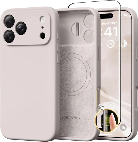 Vista 61 de GolbinBox Funda magnética para iPhone 17, compatible con MagSafe, cubierta de silicona integrada para control de cámara, funda de silicona líquida a